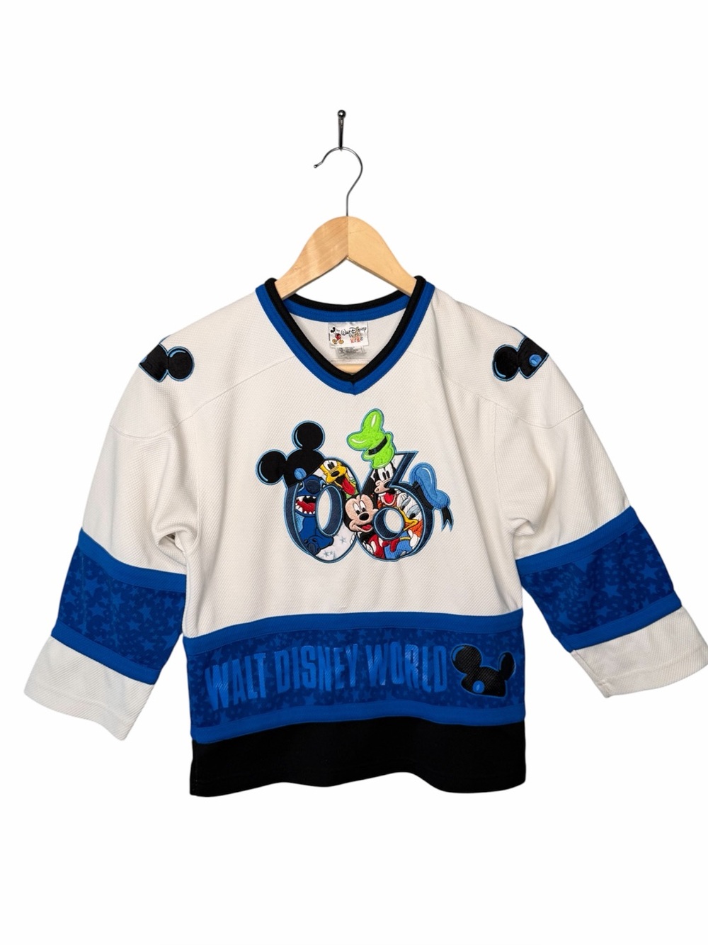 Walt Disney World Kids Vintage Y2K 2006 Kid’s Embroidered Hockey Jersey